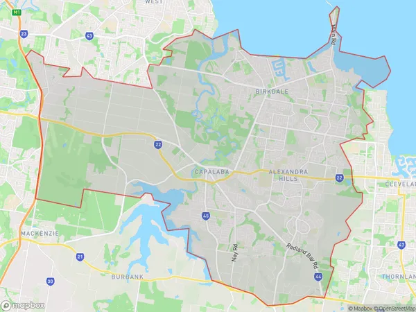 Capalaba, Queensland Polygon Area Map