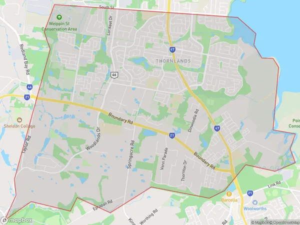 Thornlands, Queensland Polygon Area Map