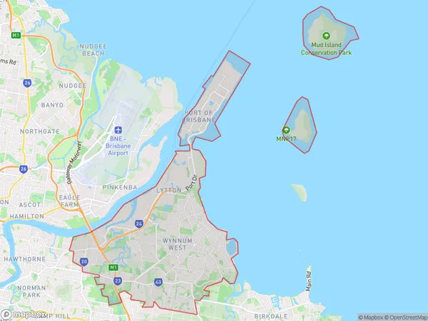 Wynnum Manly, Queensland Polygon Area Map