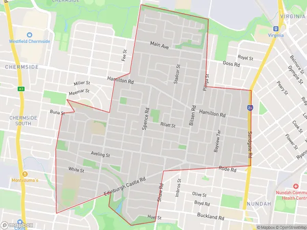 AU PostCode 4012 Suburbs Map for Wavell Heights