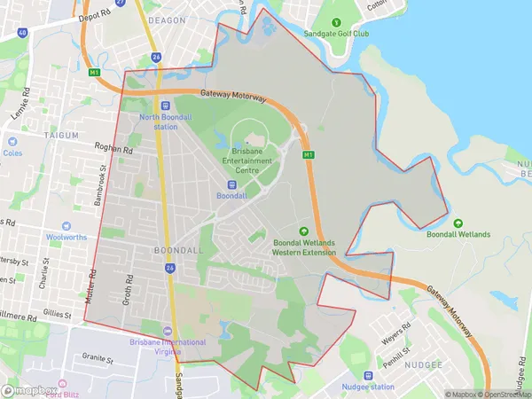 Boondall, Queensland Polygon Area Map