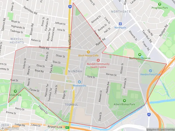 ZipCode 4012 Areas Map for Nundah