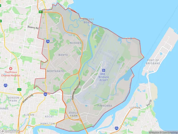 Nundah, Queensland Polygon Area Map