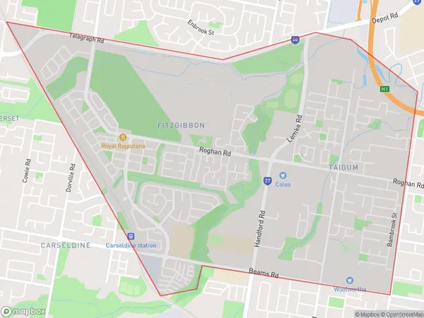 ZipCode 4018 Areas Map for Taigum - Fitzgibbon