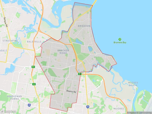 Sandgate, Queensland Polygon Area Map