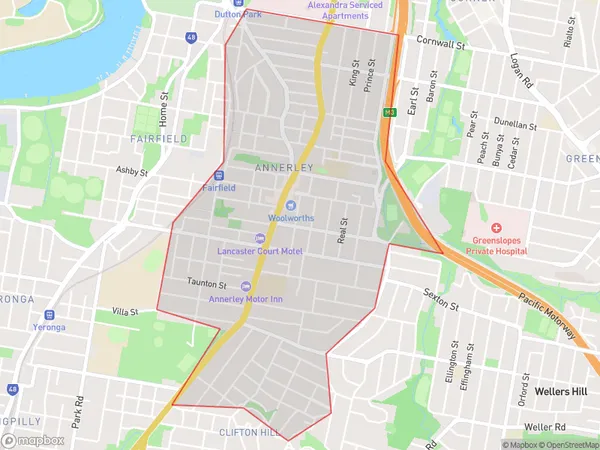 ZipCode 4103 Areas Map for Annerley