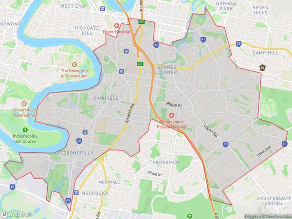 Holland Park Yeronga, Queensland Polygon Area Map