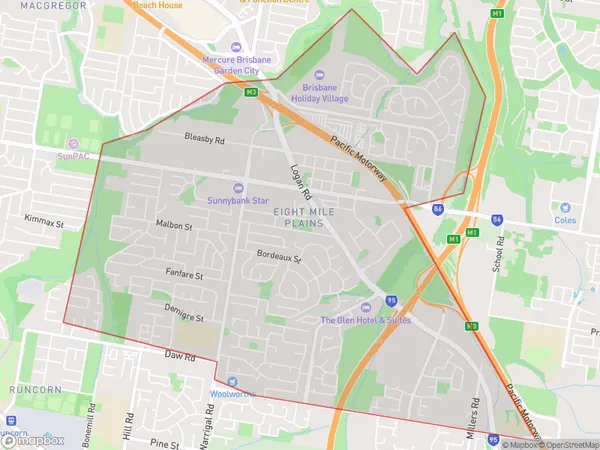 ZipCode 4113 Areas Map for Eight Mile Plains