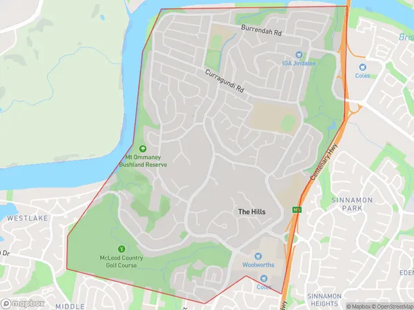 Jindalee Mount Ommaney, Queensland Polygon Area Map