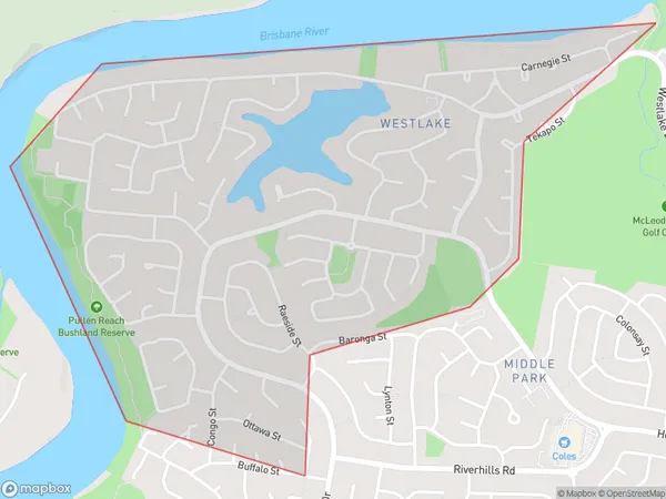 Westlake, Queensland Polygon Area Map