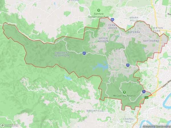 The Gap Enoggera, Queensland Polygon Area Map