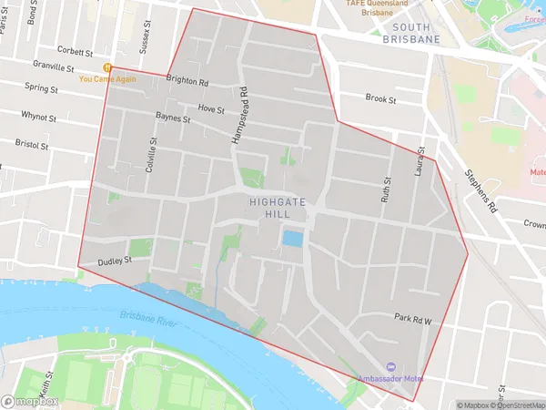 ZipCode 4101 Areas Map for Highgate Hill