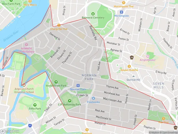 Postal Code 4170 Regions Map for Norman Park