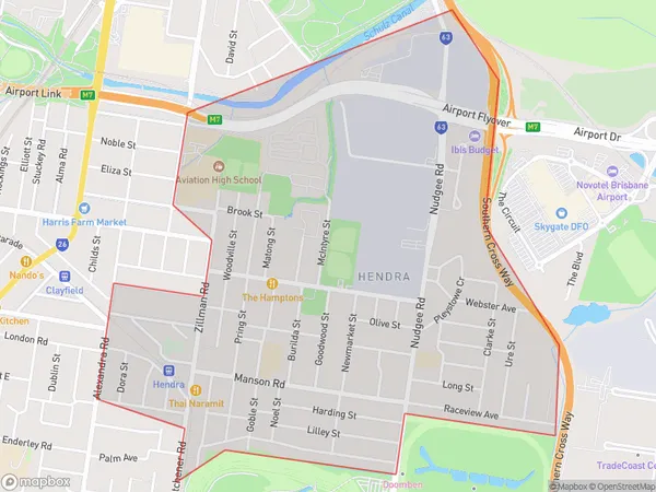 Hendra, Queensland Polygon Area Map