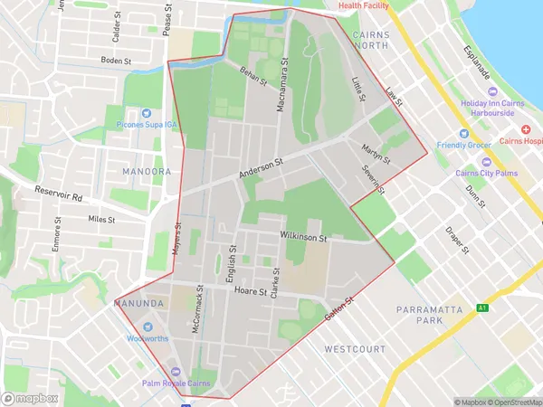 Manunda, Queensland Polygon Area Map