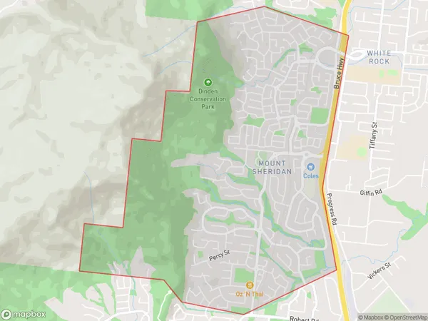 AU PostCode 4868 Suburbs Map for Mount Sheridan