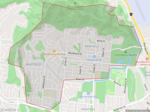 Whitfield Edge Hill, Queensland Polygon Area Map