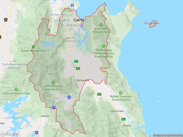 Cairns South, Queensland Polygon Area Map