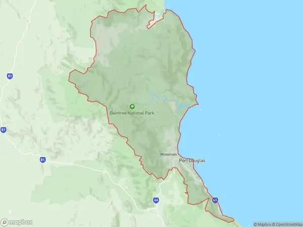 Port Douglas Daintree, Queensland Polygon Area Map