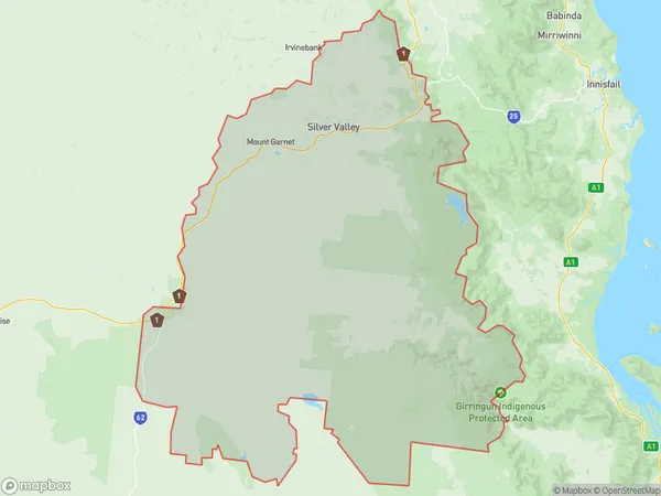 ZipCode 4872 Areas Map for Herberton