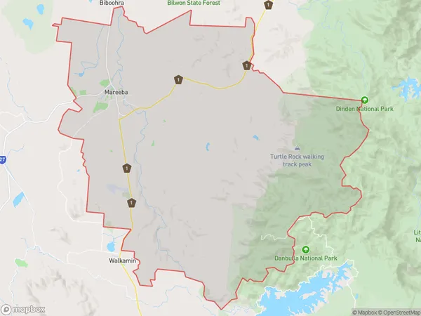 ZipCode 4880 Areas Map for Mareeba