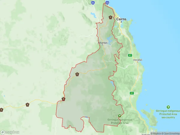 Tablelands (East) Kuranda, Queensland Polygon Area Map