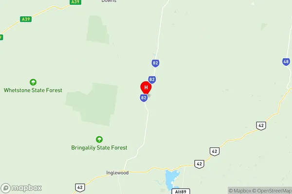 Inglewood Waggamba, Queensland Region Map