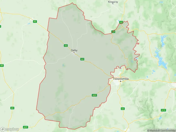 Darling Downs East, Queensland Polygon Area Map