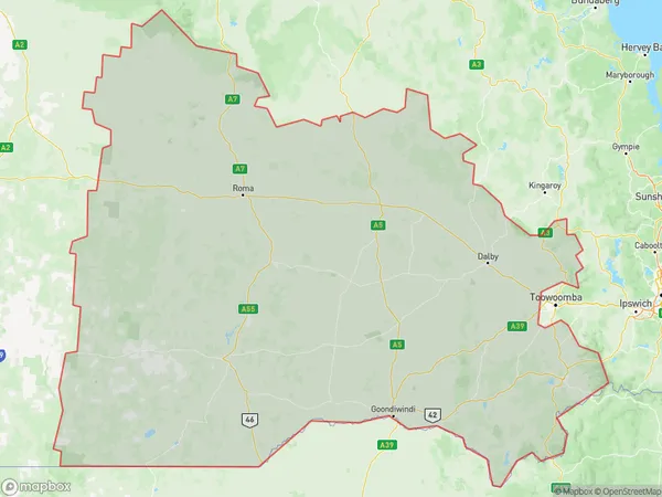 Darling Downs Maranoa, Queensland Polygon Area Map