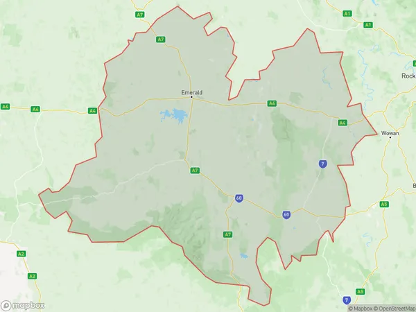 Central Highlands (Qld), Queensland Polygon Area Map