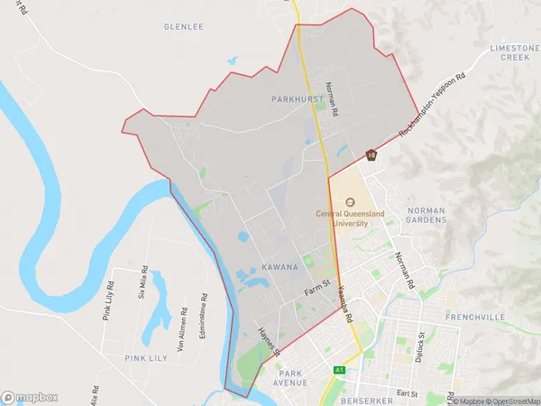 Parkhurst Kawana, Queensland Polygon Area Map