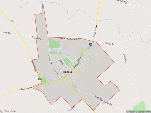 AU PostCode 4715 Suburbs Map for Biloela