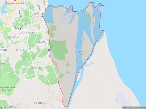 South Trees, Queensland Polygon Area Map