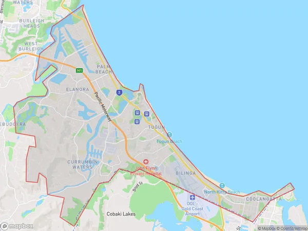 Coolangatta, Queensland Polygon Area Map