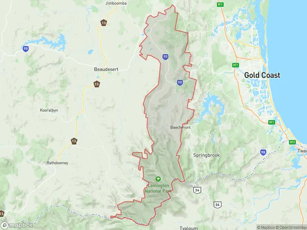 ZipCode 4270 Areas Map for Tamborine - Canungra