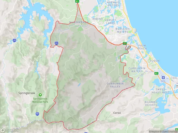 Mudgeeraba Tallebudgera, Queensland Polygon Area Map