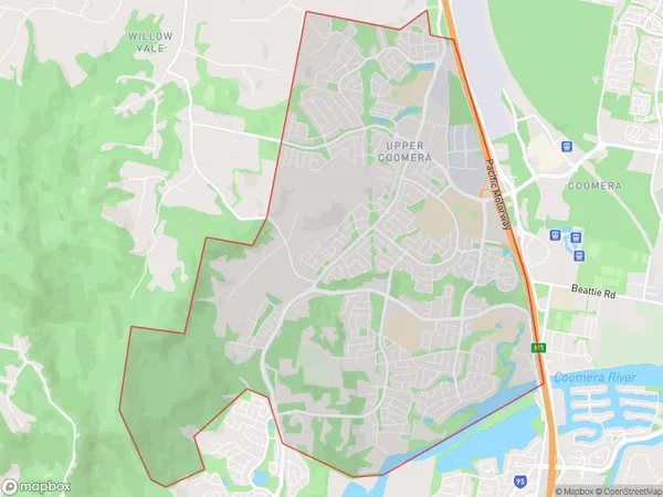 Upper Coomera North, Queensland Polygon Area Map