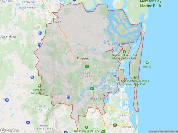 Ormeau Oxenford, Queensland Polygon Area Map