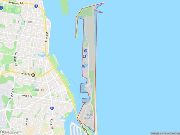 Main Beach, Queensland Polygon Area Map