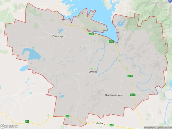 ZipCode 4311 Areas Map for Lowood