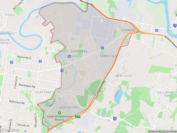 Bundamba, Queensland Polygon Area Map