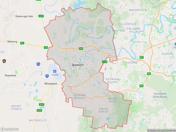 Ipswich Inner, Queensland Polygon Area Map