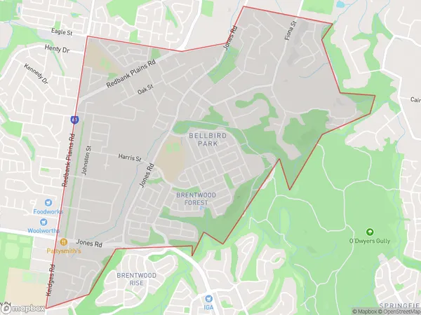 ZipCode 4300 Areas Map for Bellbird Park - Brookwater