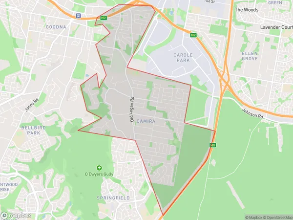 AU PostCode 4300 Suburbs Map for Camira - Gailes