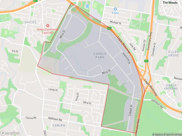 Carole Park, Queensland Polygon Area Map