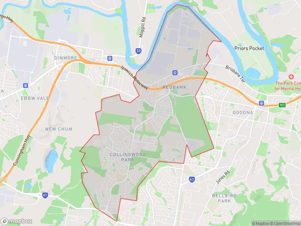 ZipCode 4301 Areas Map for Collingwood Park - Redbank