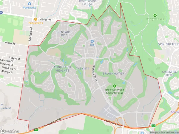 Augustine Heights Brookwater, Queensland Polygon Area Map