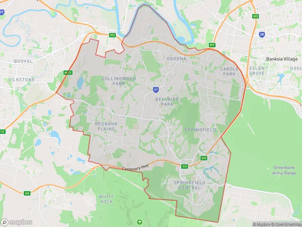 Springfield Redbank, Queensland Polygon Area Map