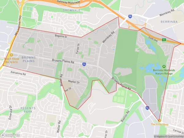 ZipCode 4118 Areas Map for Browns Plains