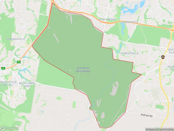 Greenbank Military Camp, Queensland Polygon Area Map